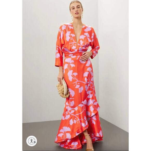 Andrés Otálora Heliconia Maxi Dress Sz 4 - Picture 1 of 11
